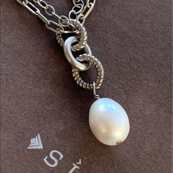 SILPADA Sterling Silver and large Pearl double strand necklace - Picture 7 of 9